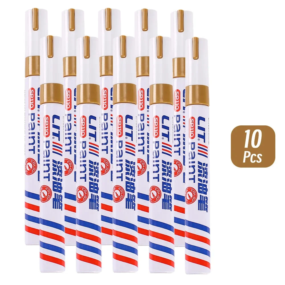 3mm 10p Colorful 8 Colors Permanent Paint Marker Waterproof White Markers tire tread rubber fabric Paint metal Paint Marker Pens