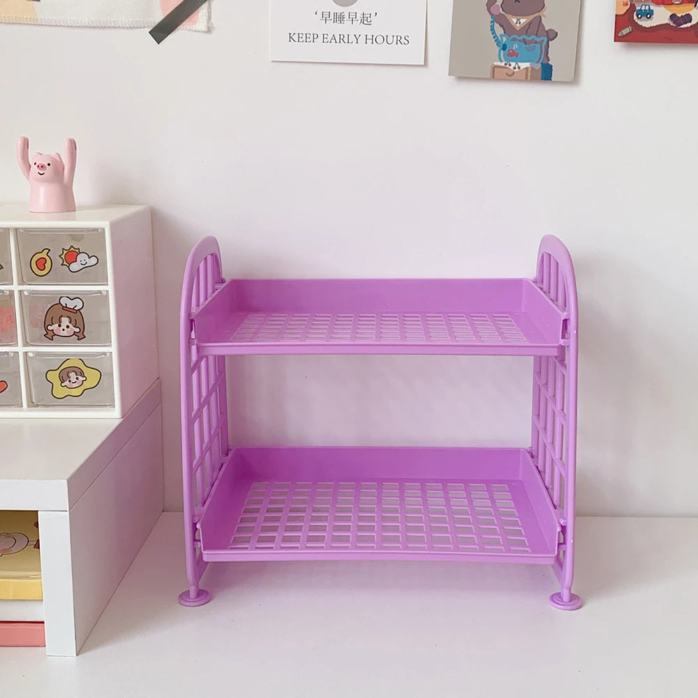 Desktop Stationery Rack Storage Holder Multi-Functional Plastic Shelf Makeup Organizer Office Dormitory Desk Organizer Shelf