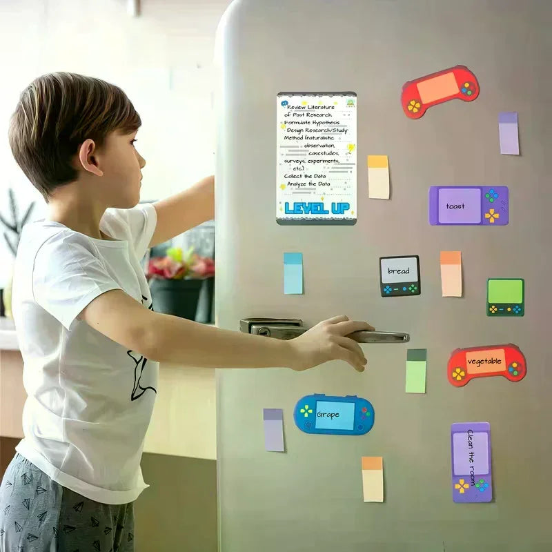 Game Console-themed Notepad Set With Rich And Unique Designs, Self-adhesive Sticky Notes, And Reusable Memo Pads.