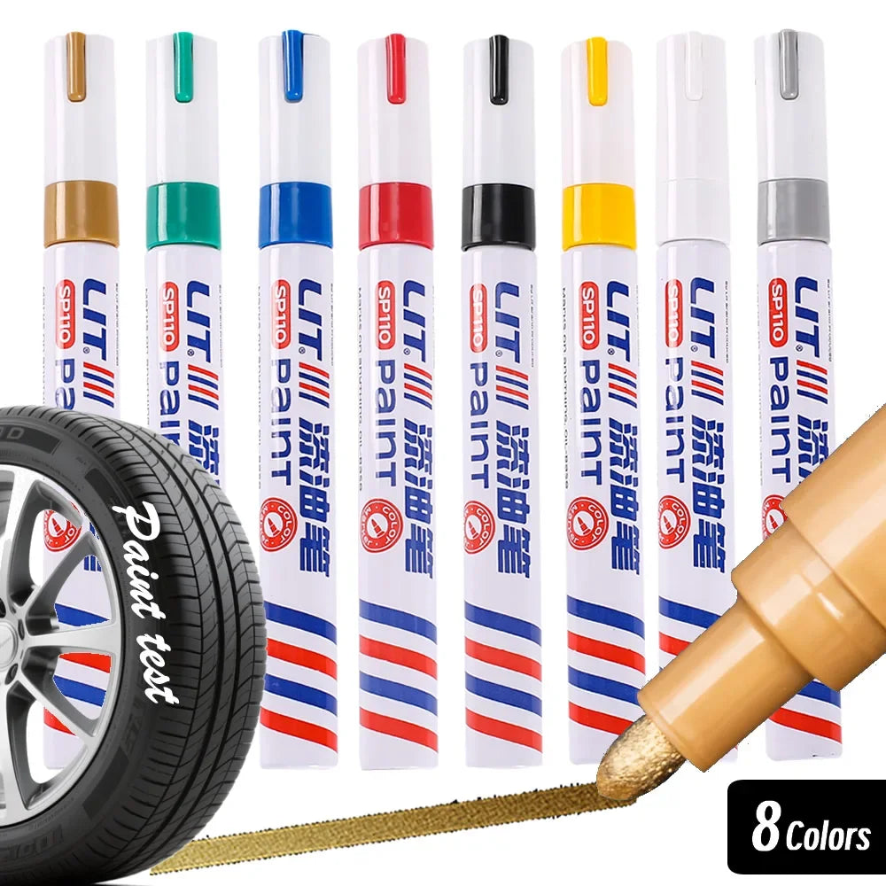 3mm 10p Colorful 8 Colors Permanent Paint Marker Waterproof White Markers tire tread rubber fabric Paint metal Paint Marker Pens