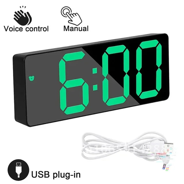 LED Screen Digital USB Wake Up FM Radio Time Projector Clock Week Display Decor with Humidity Table Home Temperature Date Clock