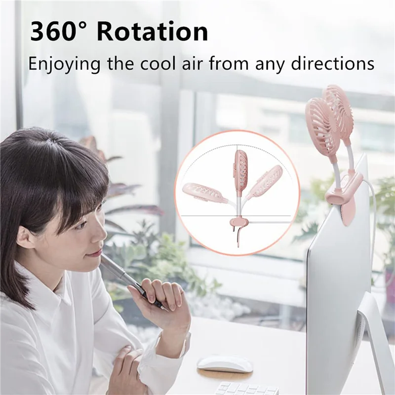 -A94Z Small Desk Fan USB Powered Mini Fan For Office Laptopsm,3 Speeds Desktop Table Cooling Fan With Adjustable Clamp