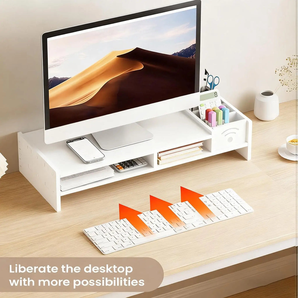 Monitor Stand Riser 2-Tier Ergonomic Shelf 4.3 Inch Height Monitor Riser with Storage Organizer Monitor Stand for Desk Laptop