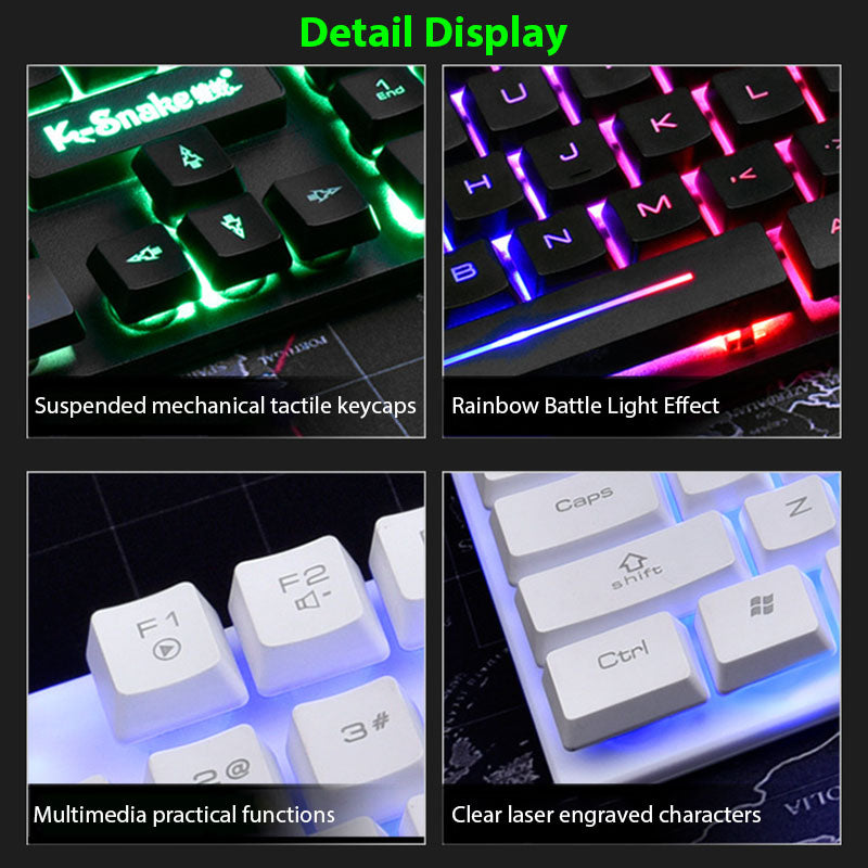 KM320 Keyboard And Mouse Set Waterproof Luminous Game Backlit Keyboard